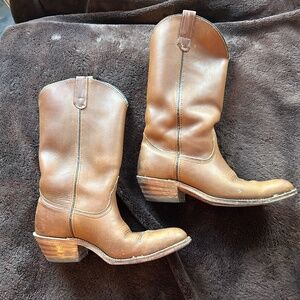 Double H Boots Vintage 12” Leather Cowboy HH Size 9 ½ D Men’s